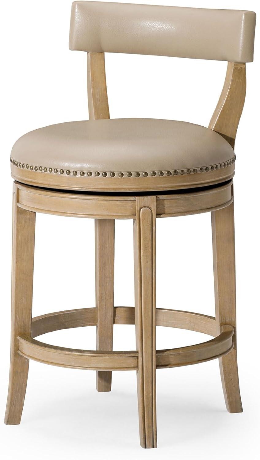 Maven Lane Alexander Counter Stool with Vegan Leather Upholstery