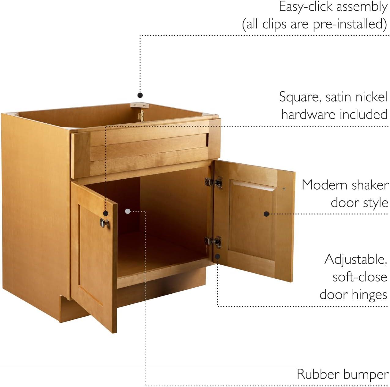 Design House Brookings 30 Inch Bathroom Vanity, Ready to Assemble, Solid Wood, Sherwin Williams – Design House, 587089
