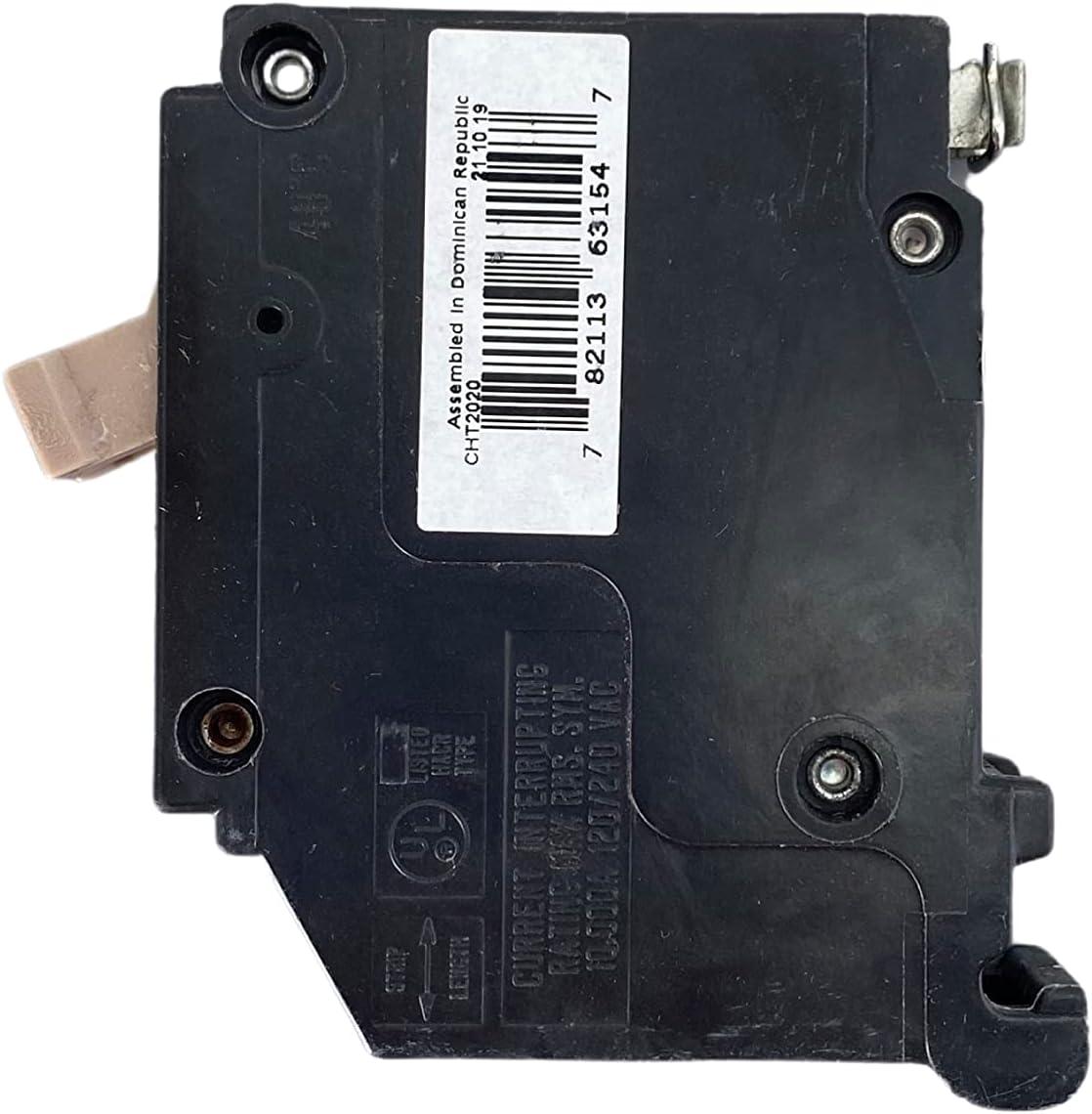 Eaton CHT2020 Cutler-Hammer Tandem Single Pole Circuit Breaker, 3/4", 20 Amp