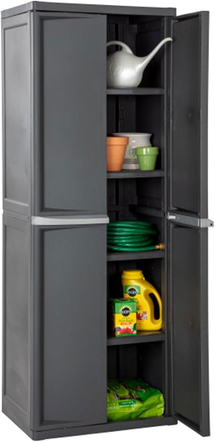 Sterilite Adjustable 4-Shelf Storage Cabinet With Doors