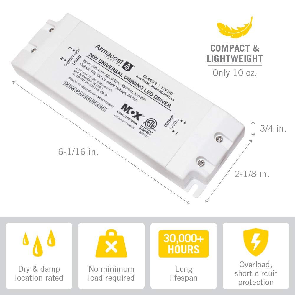 Universal Dimmable LED Driver 12V DC, 20W Electronic Transformer