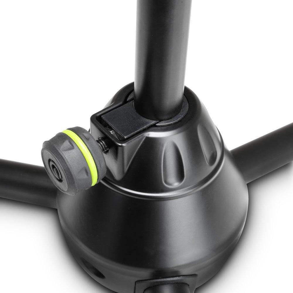 Gravity Stands Microphone Stand With Folding Tripod Base And 2-Point Adjustment Telescoping Boom Short