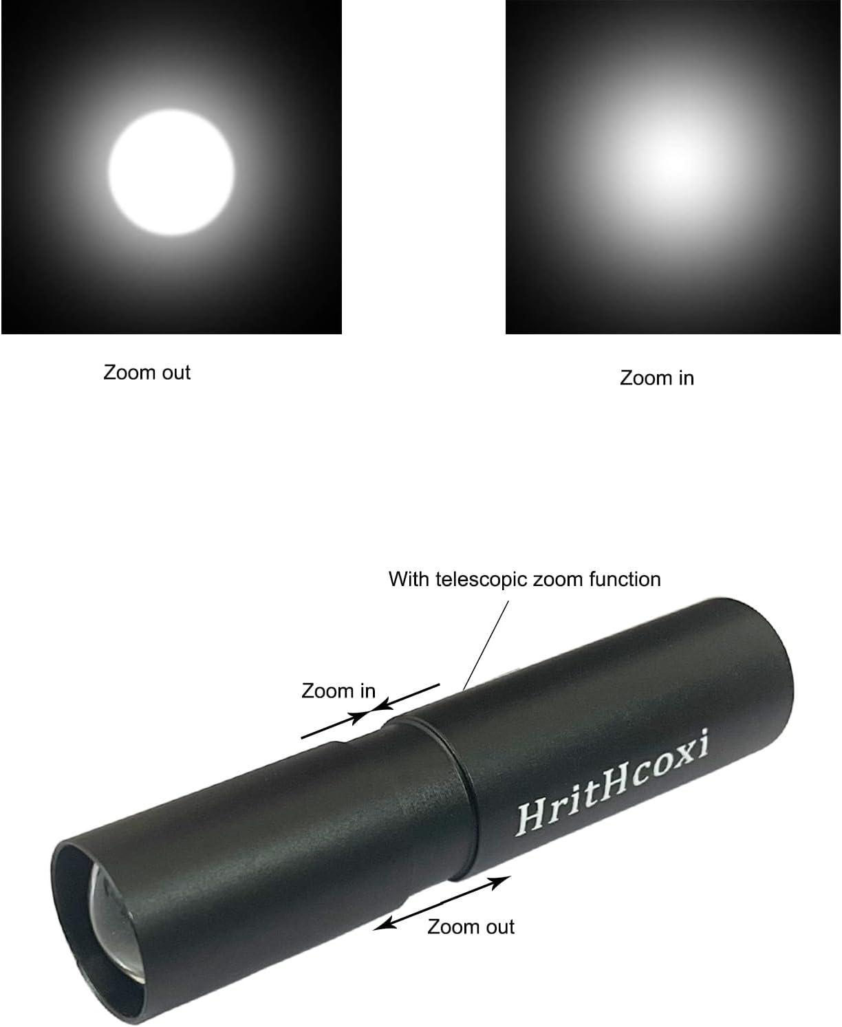 Rechargeable Mini LED Flashlights, 6pcs High Brightness Flash Light with Lithium Battery 3 Mode XPE 1200 Lumen Waterproof Zoomable Torch with USB Cable for Camping, Hiking, Riding, etc