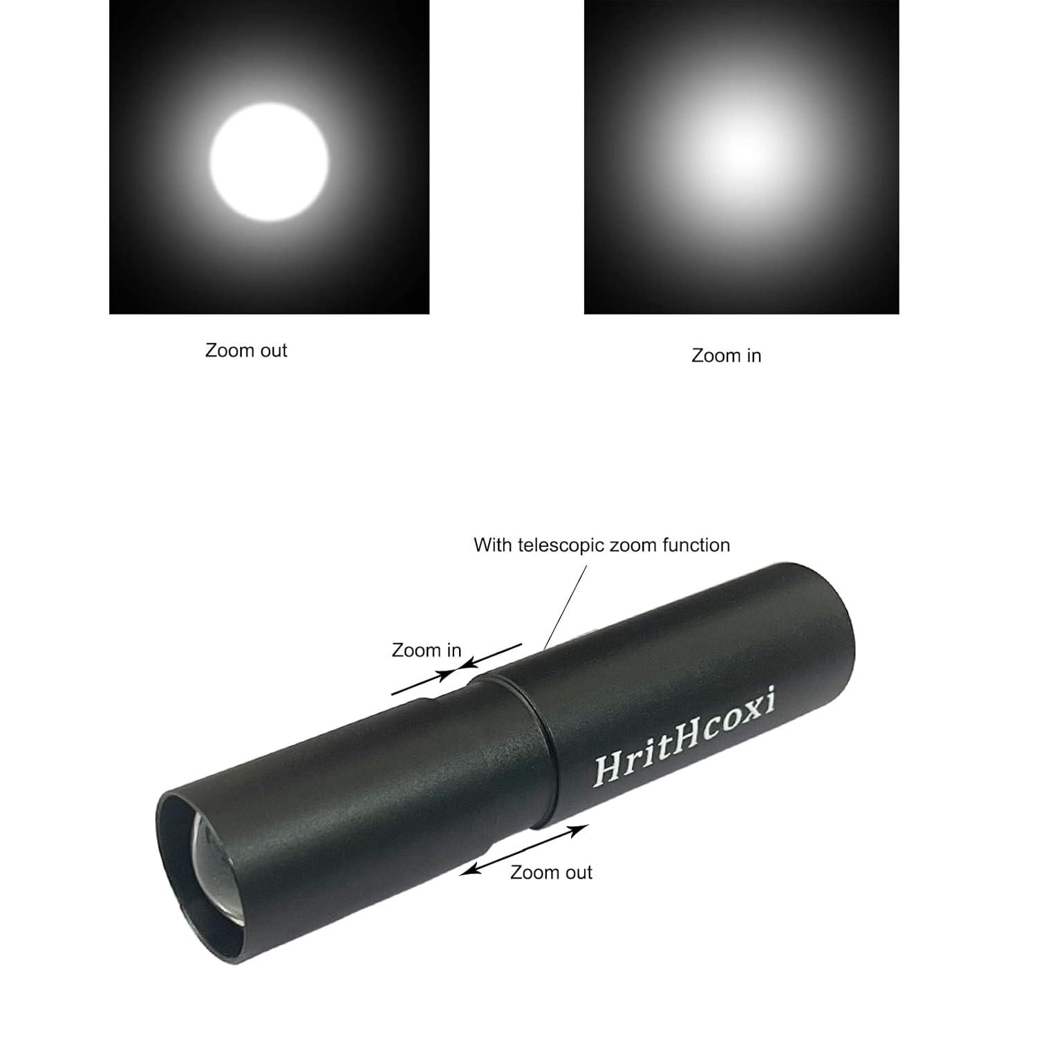 Rechargeable Mini LED Flashlights, 6pcs High Brightness Flash Light with Lithium Battery 3 Mode XPE 1200 Lumen Waterproof Zoomable Torch with USB Cable for Camping, Hiking, Riding, etc