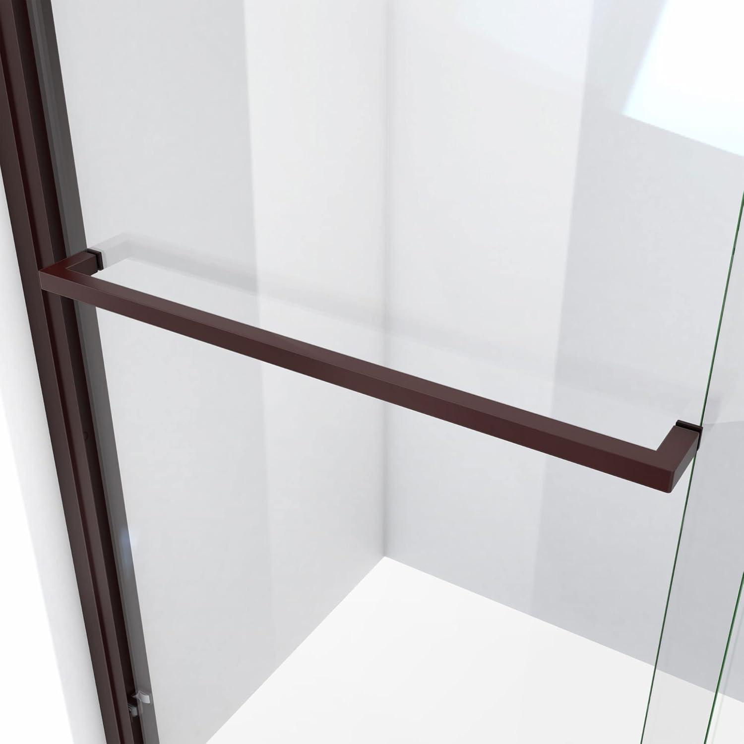 Oil Rubbed Bronze Semi-Frameless Sliding Shower Door, 48x72