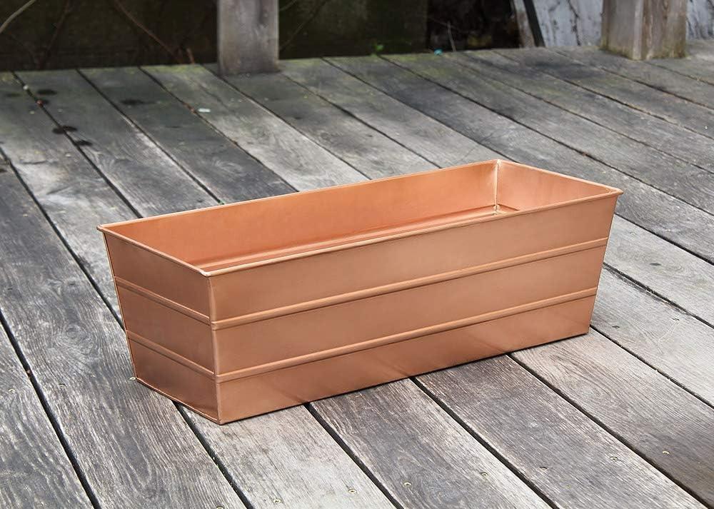 Medium Copper Plated Steel Window Flower Box Planter