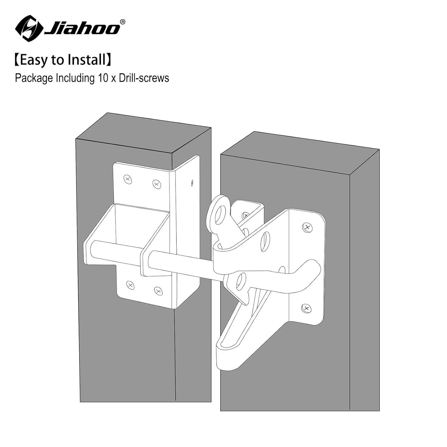 Heavy Duty Automatic Gate Latch for Wooden Fences,Self Locking Metal Gates for Vinyl Fence Outswinging Pool Gate Door Latches, Black