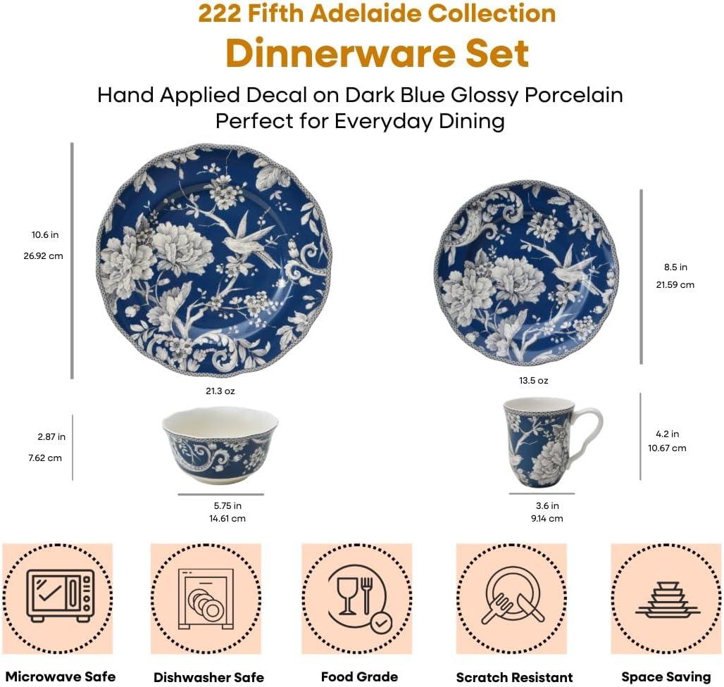 Adelaide 16 Piece Dinnerware Set, Service for 4
