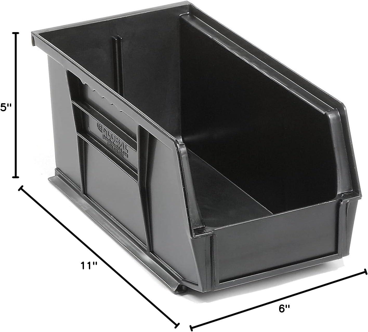 Quantum Storage Systems 269682BK Plastic Stacking Parts Storage Bin - 5.5 x 10.88 x 5 in., Black