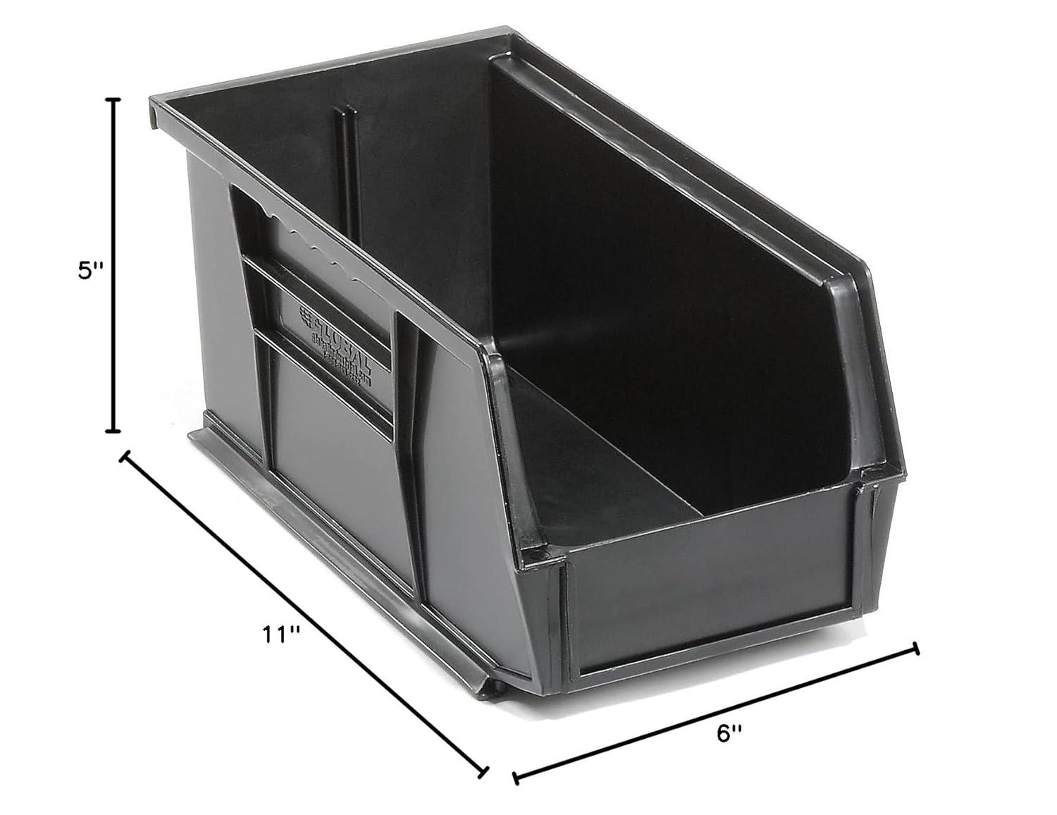 Quantum Storage Systems 269682BK Plastic Stacking Parts Storage Bin - 5.5 x 10.88 x 5 in., Black
