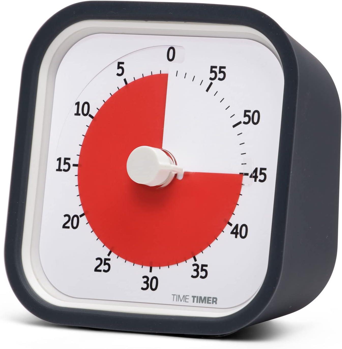 Charcoal Gray 60-Minute Visual Timer with Silicone Cover