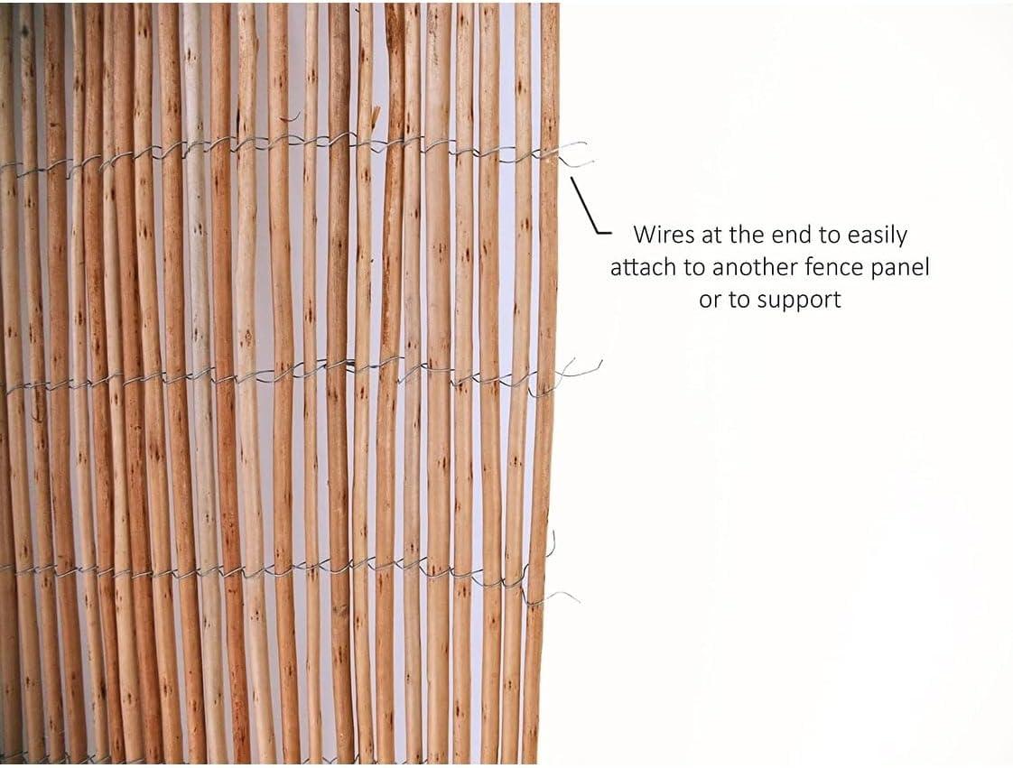 Backyard X-Scapes Natural Willow Rolled Panel Fence Decorative Fencing Natural 6' H x 16' L