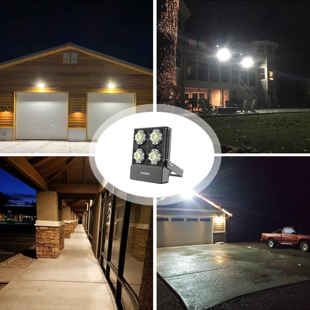 30W Outdoor LED Flood Light, 200W Equiv. 3000lm Super Bright Outdoor Security Light with Switch, IP66 Waterproof, 5700K Daylight White, Landscape Floodlight with Plug for Backyard, Garden, Warehouse