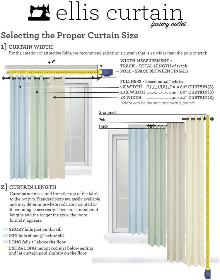 Ellis Curtain Plaza Classic Ticking Stripe Printed 3" Rod Pocket Tailored Panel Pair with Tiebacks Tan