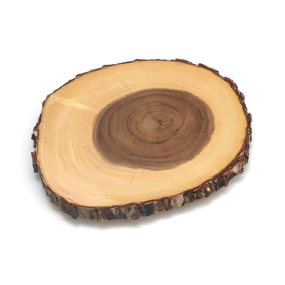 Lipper International 13-15in Acacia Tree Bark Footed Server