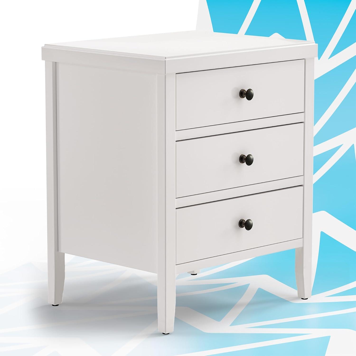 ClickDecor Finley Solid Wood Fully Assembled 3 Drawer Nightstand