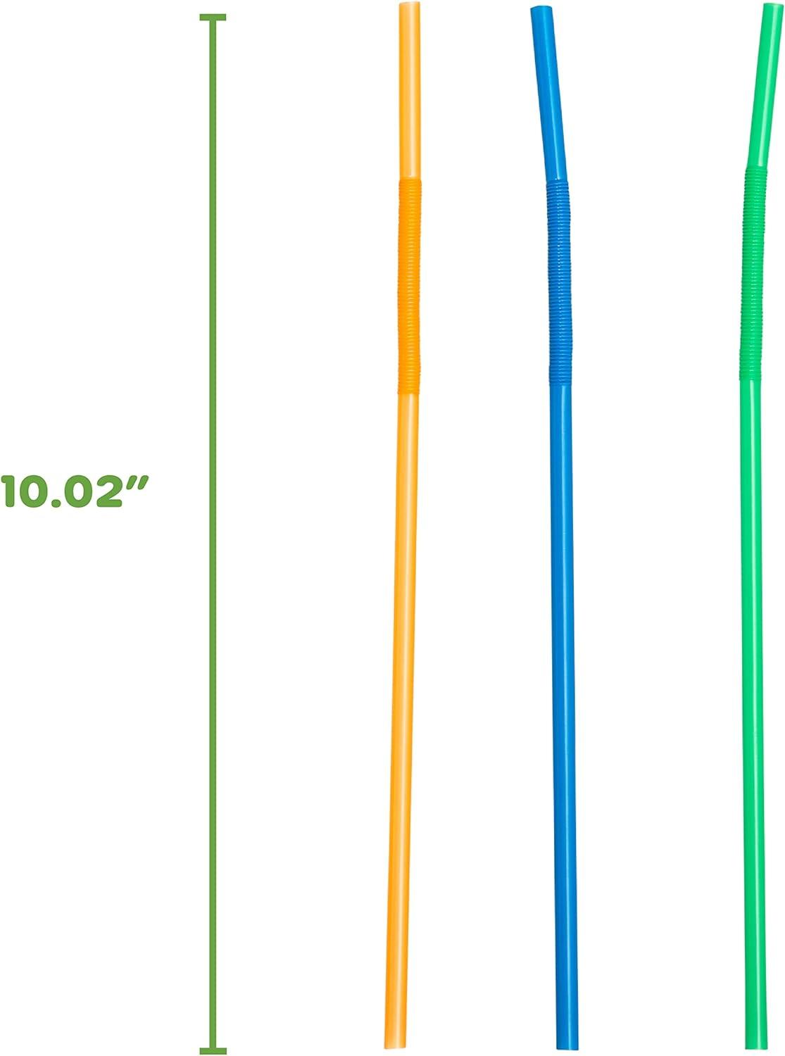 Comfy Package Wide Straws for Drinking & Smoothies [100 Pack] Assorted Colors