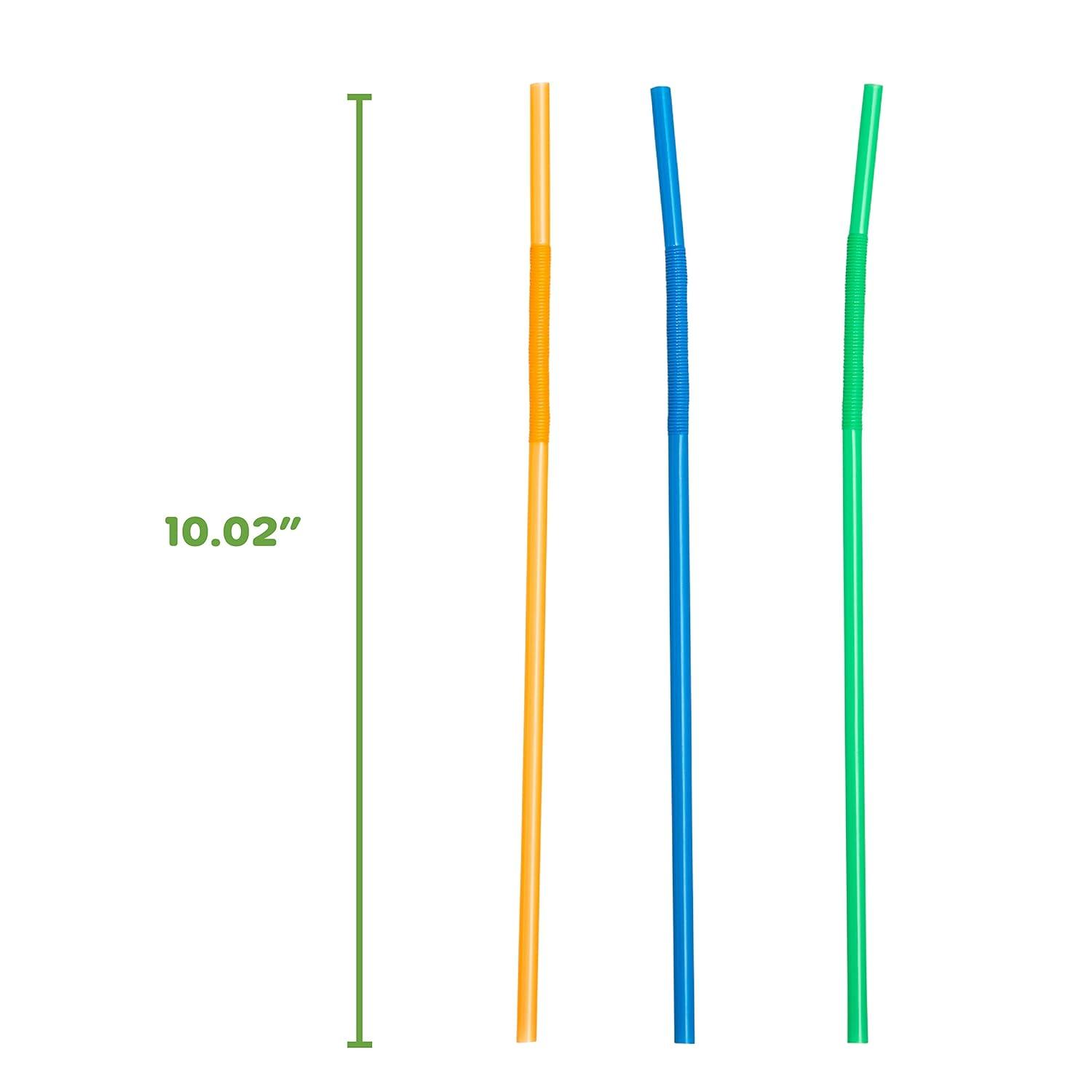 Comfy Package Wide Straws for Drinking & Smoothies [100 Pack] Assorted Colors