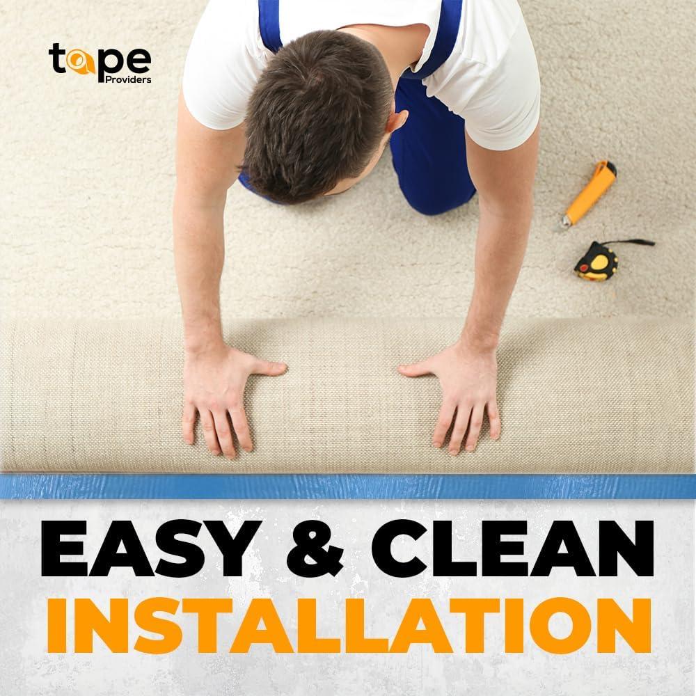 WOD Blue Double Sided Carpet Tape 4 in. x 25 feet. Strong Adhesion Indoor Outdoor Rugs