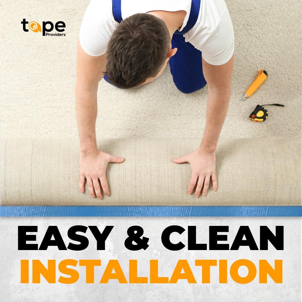 WOD Blue Double Sided Carpet Tape 4 in. x 25 feet. Strong Adhesion Indoor Outdoor Rugs