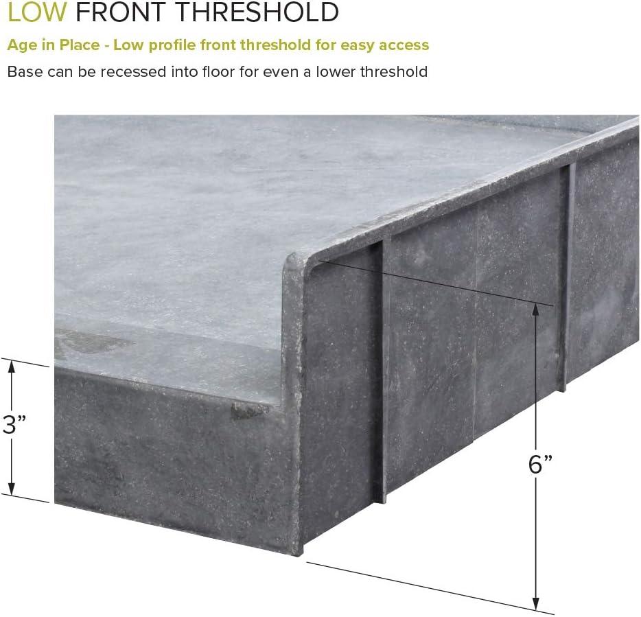 Transolid FTT6032R Ready to Tile 60-in L x 32-in W Shower Base with Right Hand Drain in Dark Grey