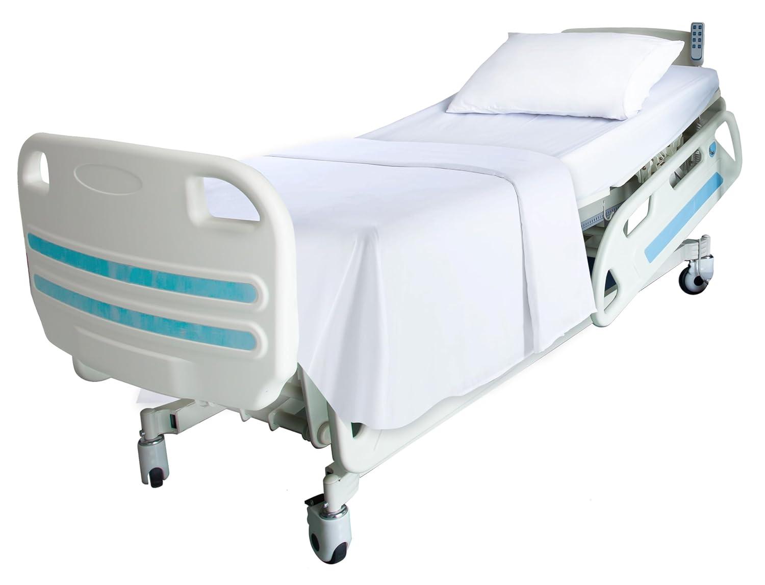 Lavisun Twin Flat Sheets Only, 6 Pack Soft Brushed Microfiber Bedding Sheets for Hotel, Massage, Hospital, Home, Dorm, Bulk Flat Sheets Only Twin Size (White)