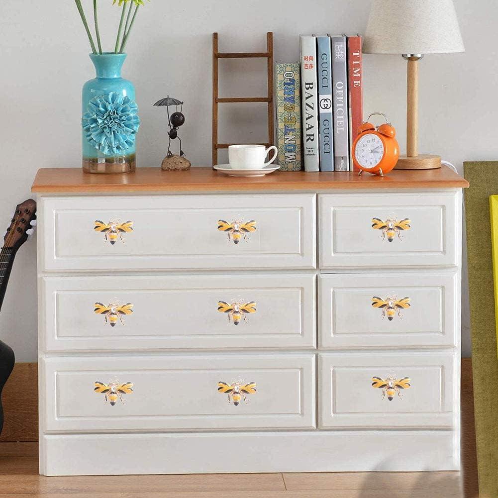 Stylish Yellow Bee Knob Handle 4 Pcs Zinc Alloy Furniture Decoration Accessories(Bee) for Cupboards, Wardrobes, Drawers, Bedside Cabinets, Closet Doors - Designed for Home or Office