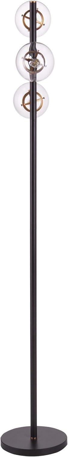 SEI Furniture Boltonly 3-Light Floor Lamp in Black/Gold