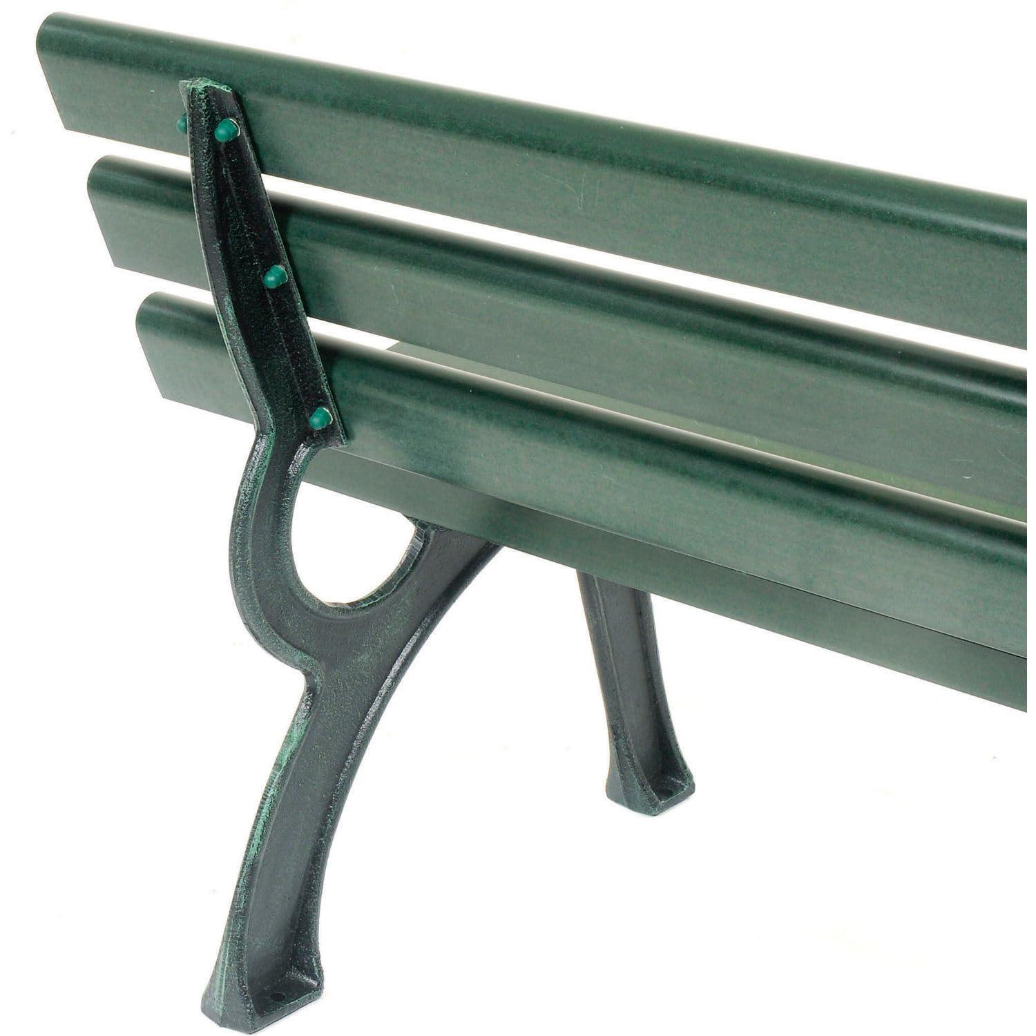 4 ft. Plastic Park Bench with Backrest, Green