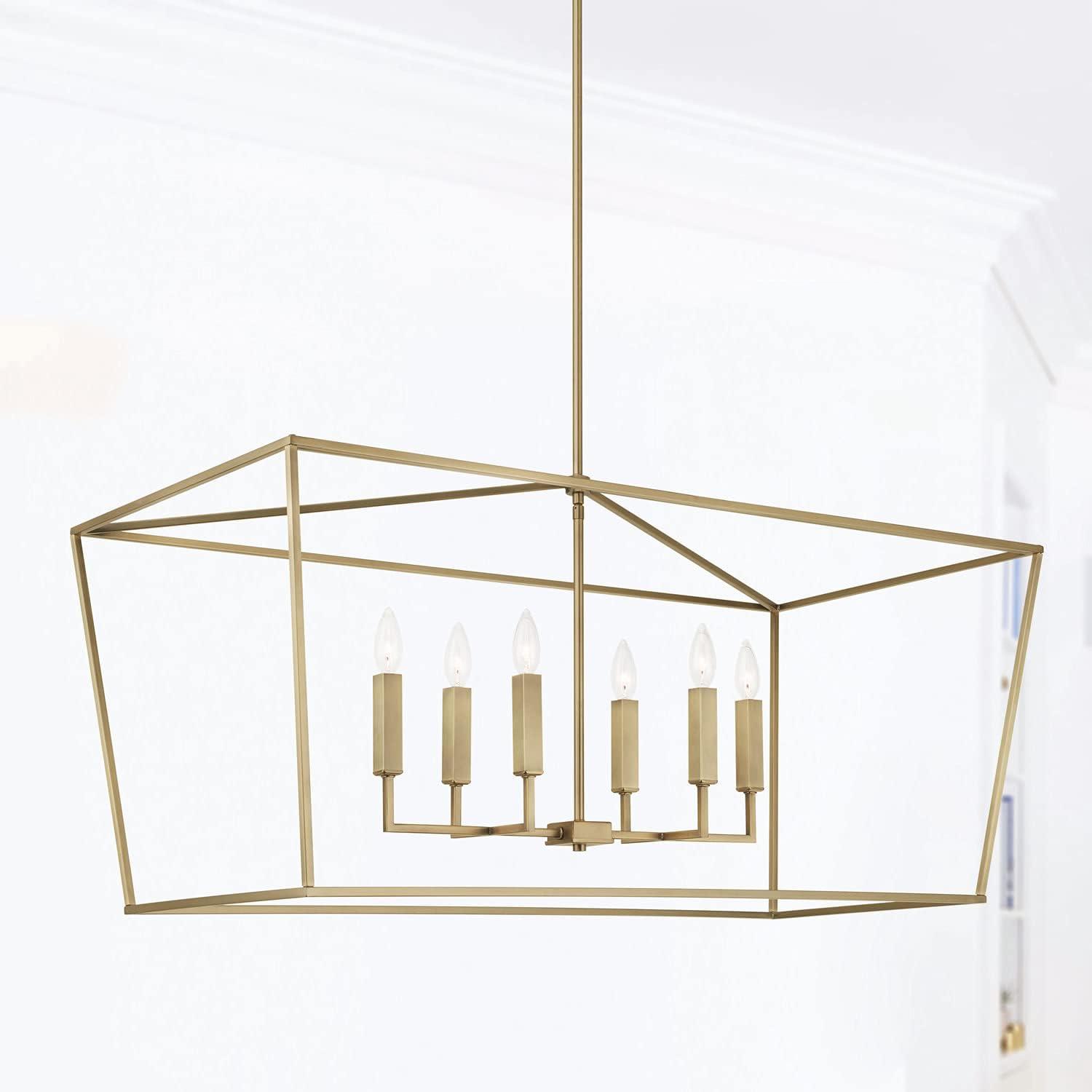 Capital Lighting 837661 Thea 6 Light 42" Wide Taper Candle Chandelier - Brass