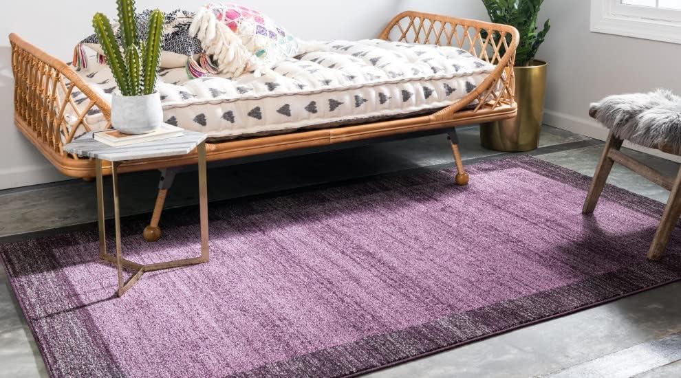 Violet Tufted Washable Reversible 9' x 12' Synthetic Rug