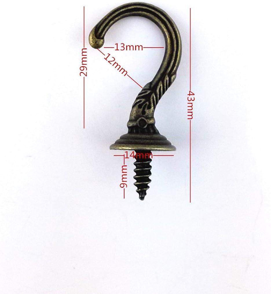 Vintage Bronze Metal Screw-in Wall Ceiling Hooks