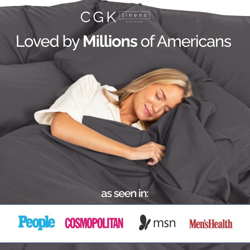 CGK Linens 4 Piece 100% Cotton 400 Thread Count Hotel Quality Bed Sheet Set