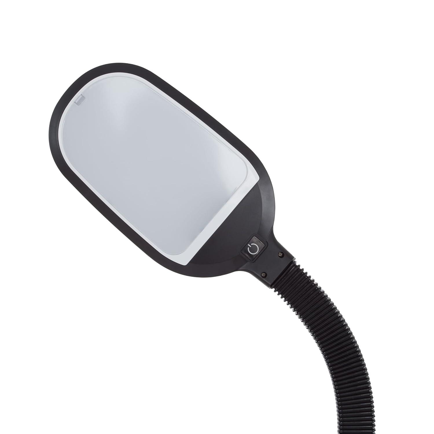 Bedford Home LED Floor Lamp - Full Spectrum Natural Sunlight Lamp with Bendable Neck - Dimmable Reading, Craft, and Esthetician Light (Midnight Black)