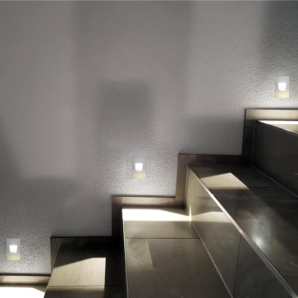 White Aluminum LED Step Lights with Tunable Color, 2-Pack