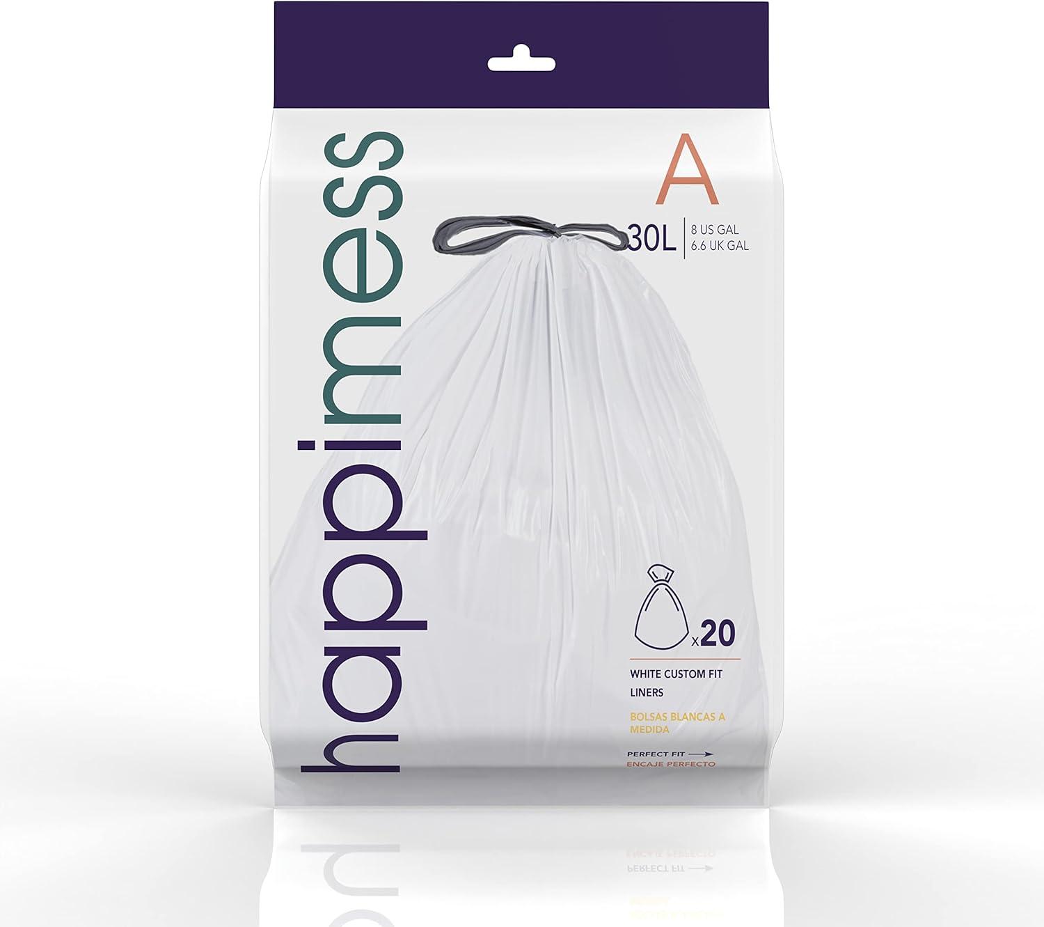 Drawstring Trash Can Liner (60-Count, 3-Packs of 20 Liners) - happimess