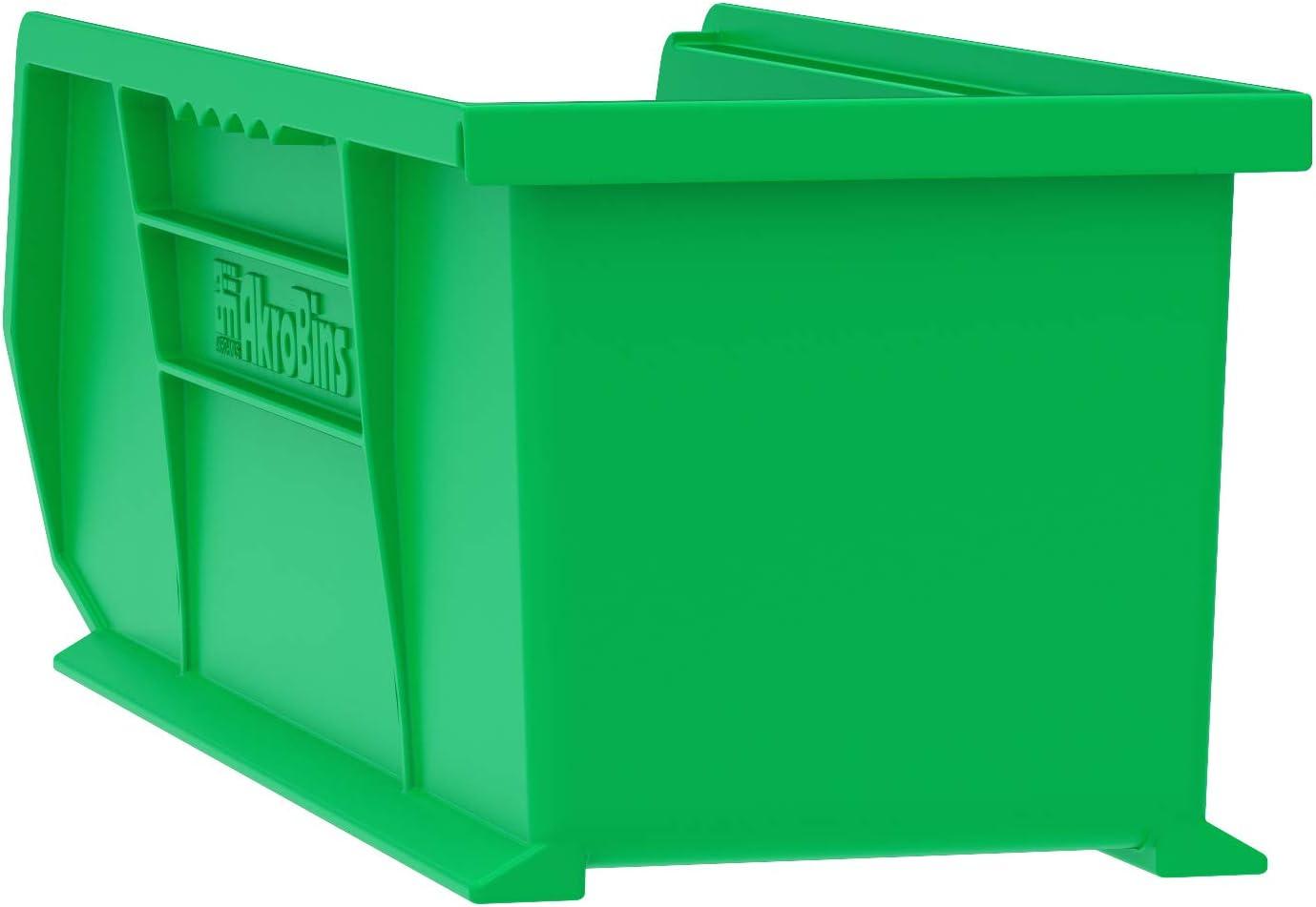 Green Stackable Plastic Storage Bin, 15-Inch