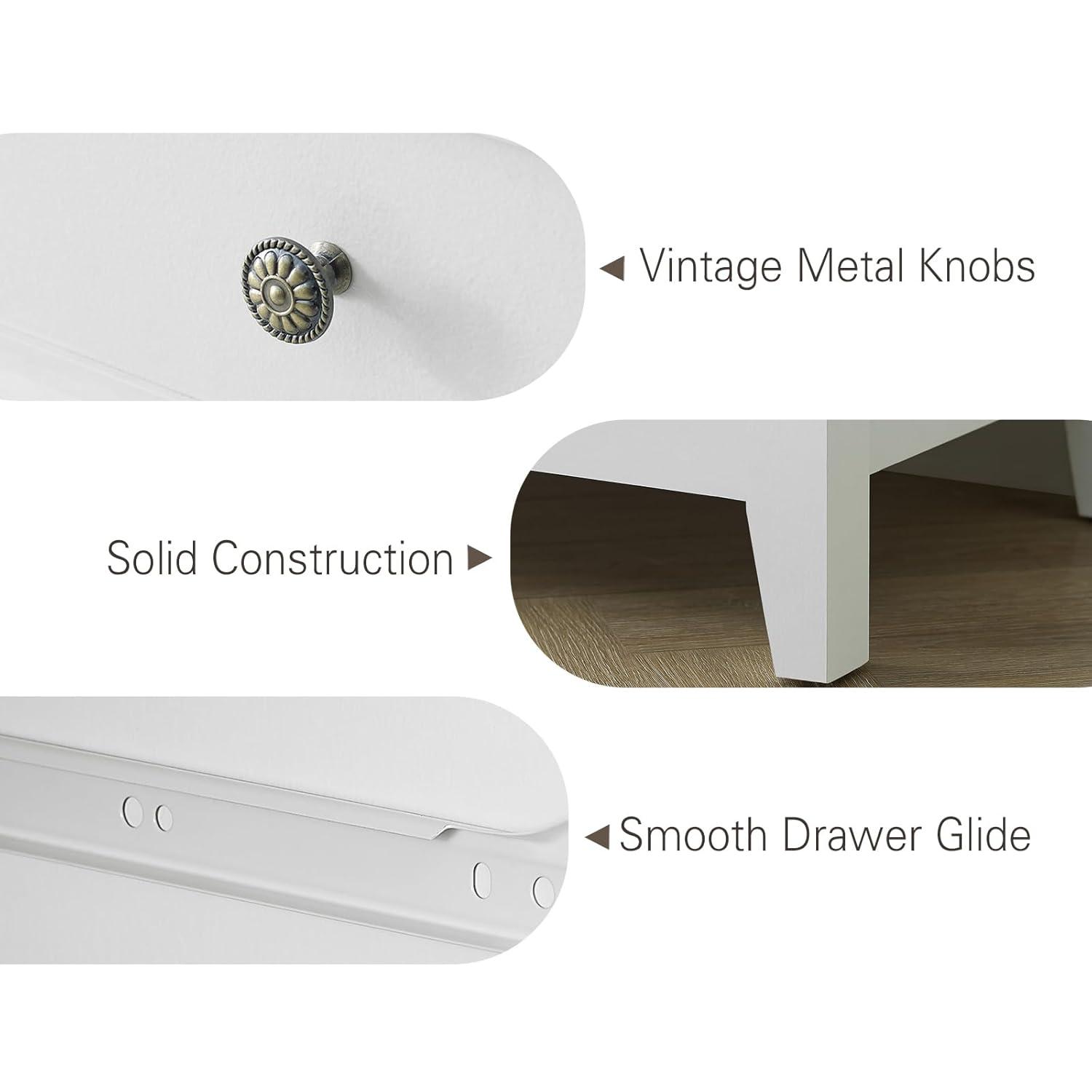 Drawers Dresser for Bedroom White - 5-drawer