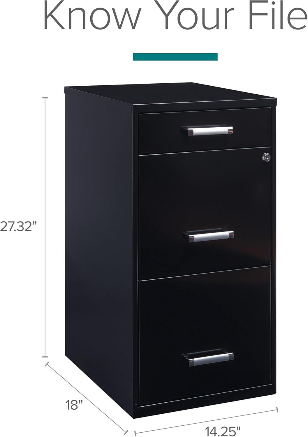 Width Pencil Drawer Vertical File Cabinet, Black