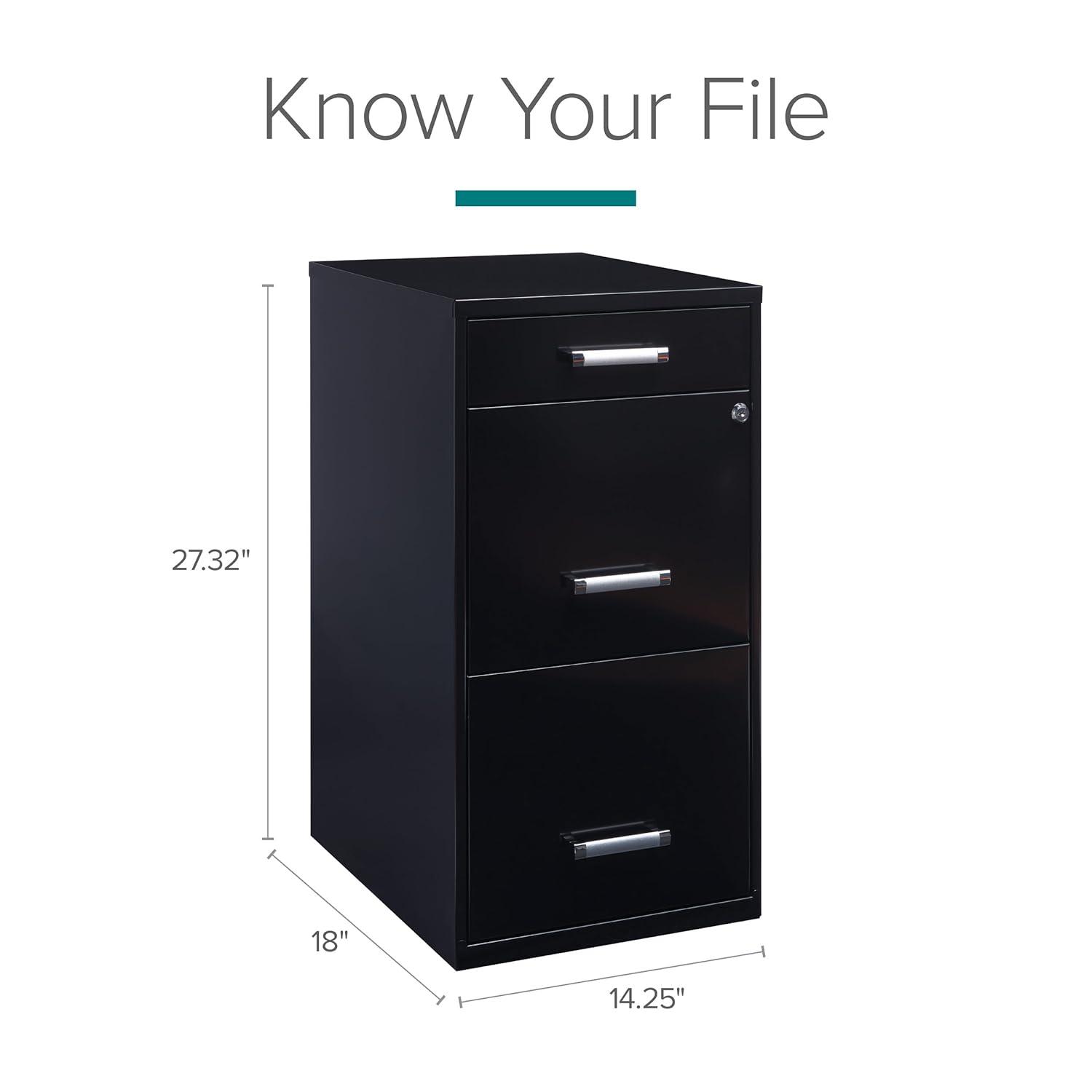 Width Pencil Drawer Vertical File Cabinet, Black