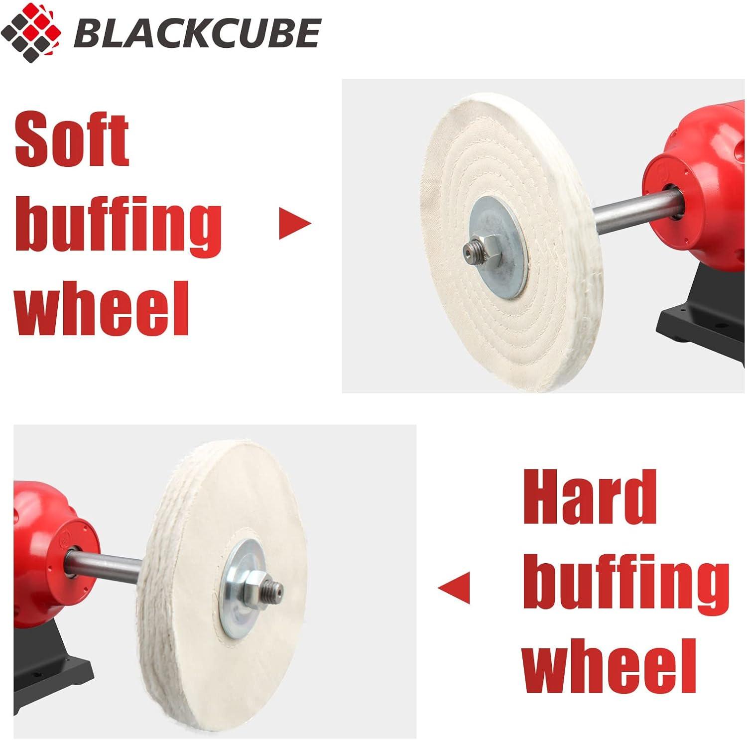 BLACKCUBE Bench Buffer Polisher Motor with 8 Inch Dual Buffering Wheels, Benchtop Polishing Machine for Jewelry, Metal, Wood, Plastic and Knife Sharpening