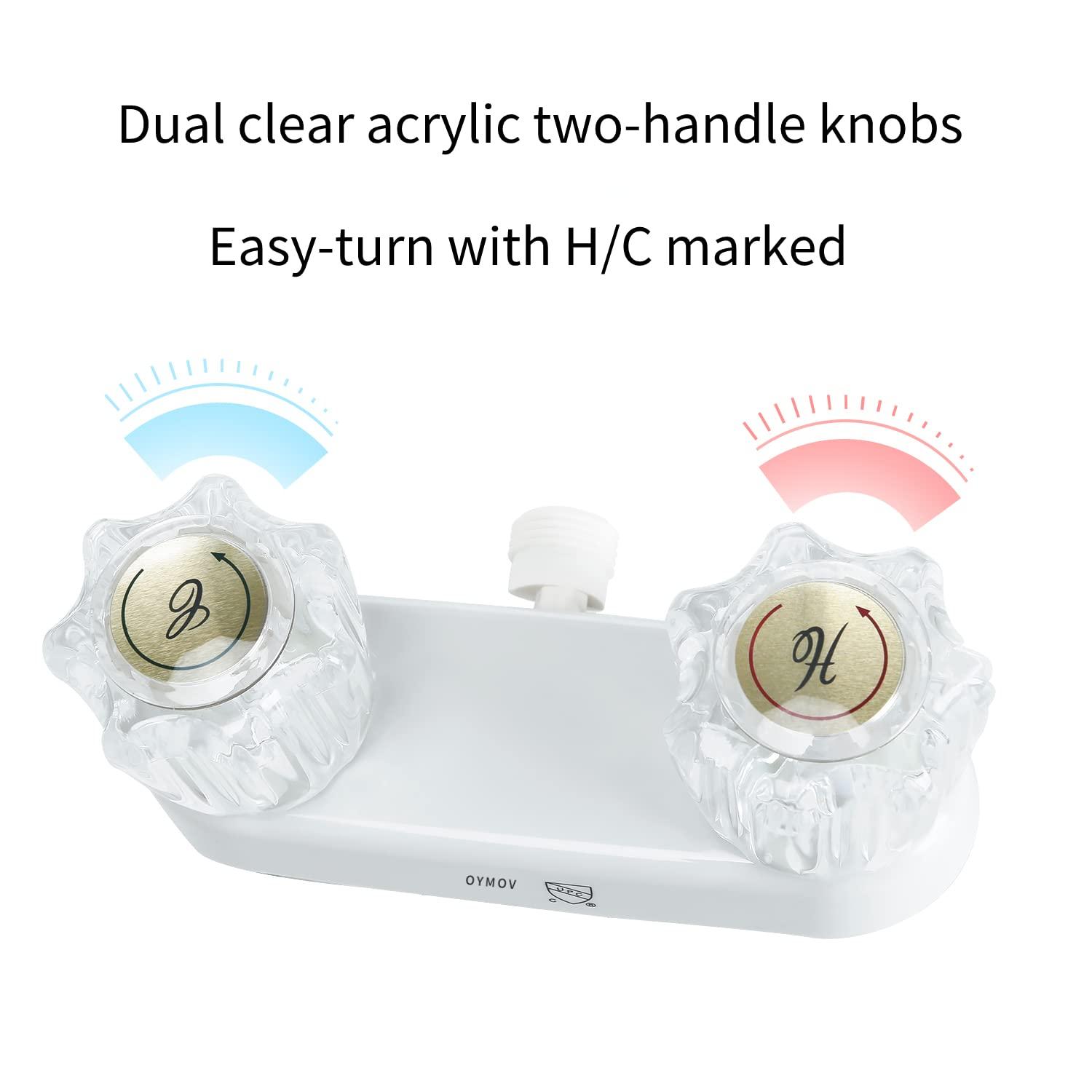 Laguna Brass RV/Motorhome Two Handle Non-Metallic Shower Diverter with Matching Hand Held Shower Set 3220AWT/4120WT