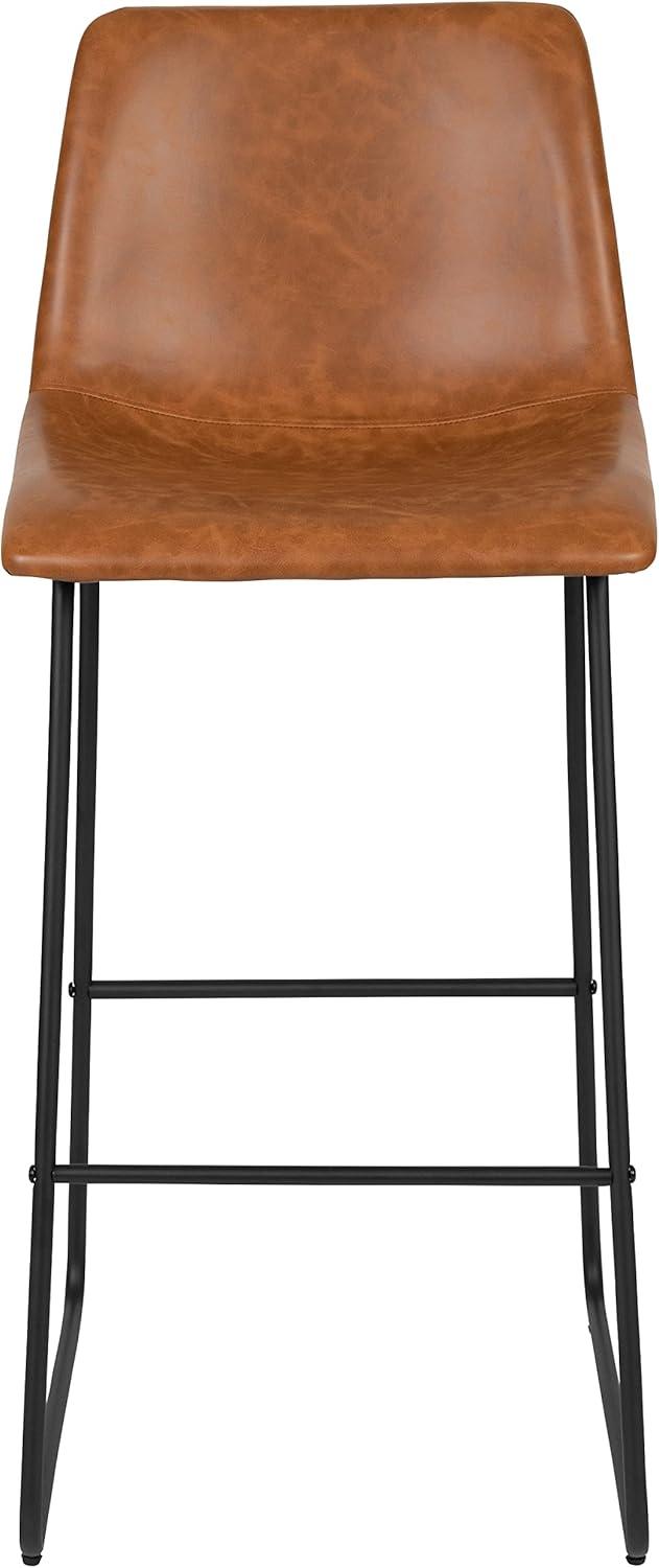 Flash Furniture 30 Inch Commercial Grade LeatherSoft Bar Height Barstools, Set of 2