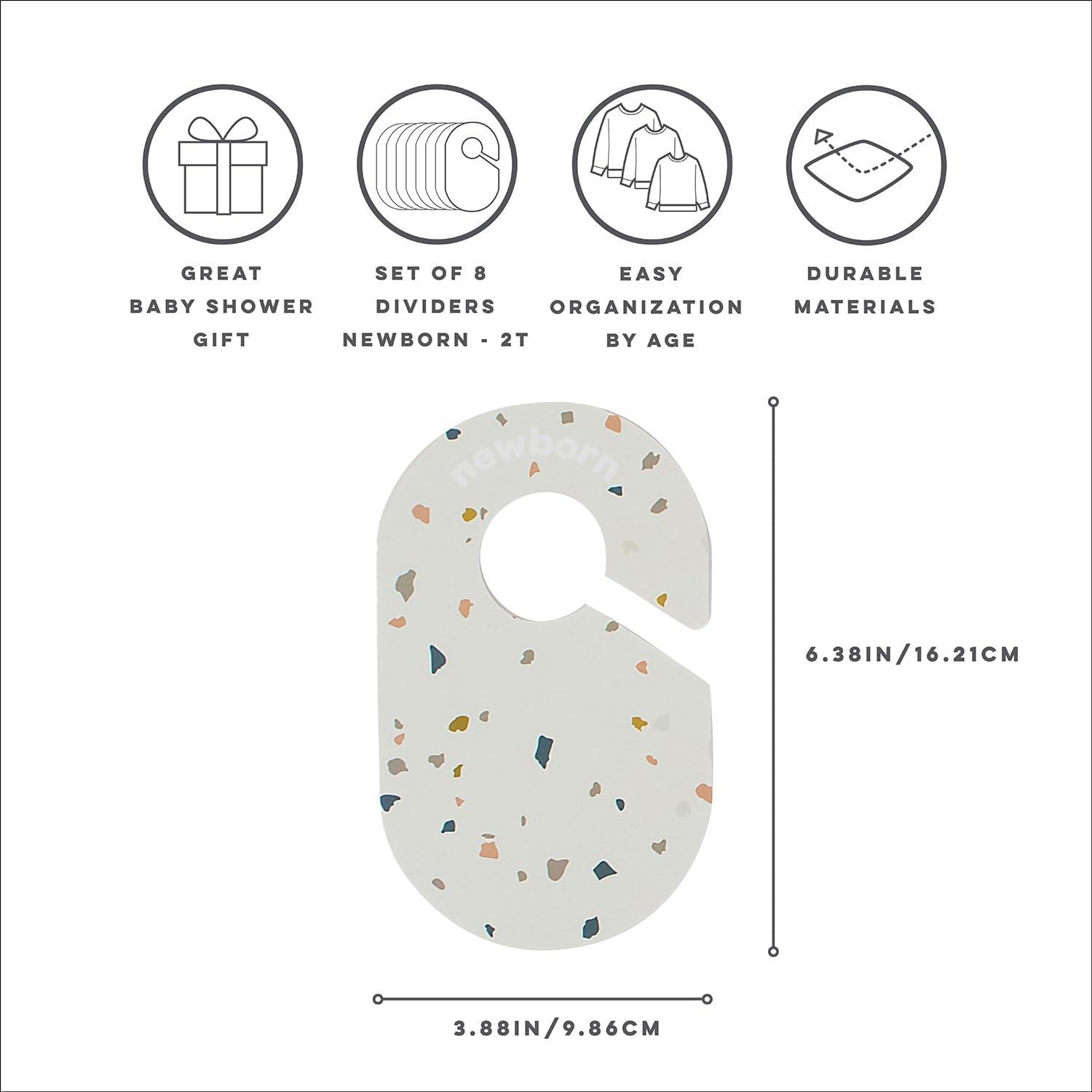 3 Sprouts 3 Sprouts Baby Closet Dividers (Newborn To 24 Months) – Pack Of 8 - Terrazzo (Set of 8)