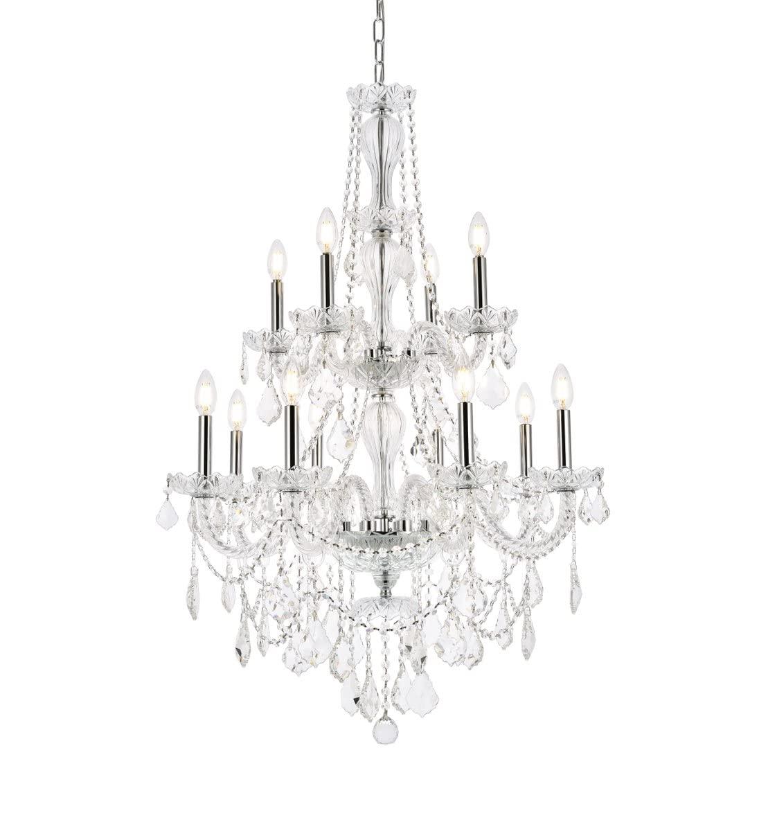 Elegant Lighting Giselle 28" 12 Light Royal Crystal Chandelier