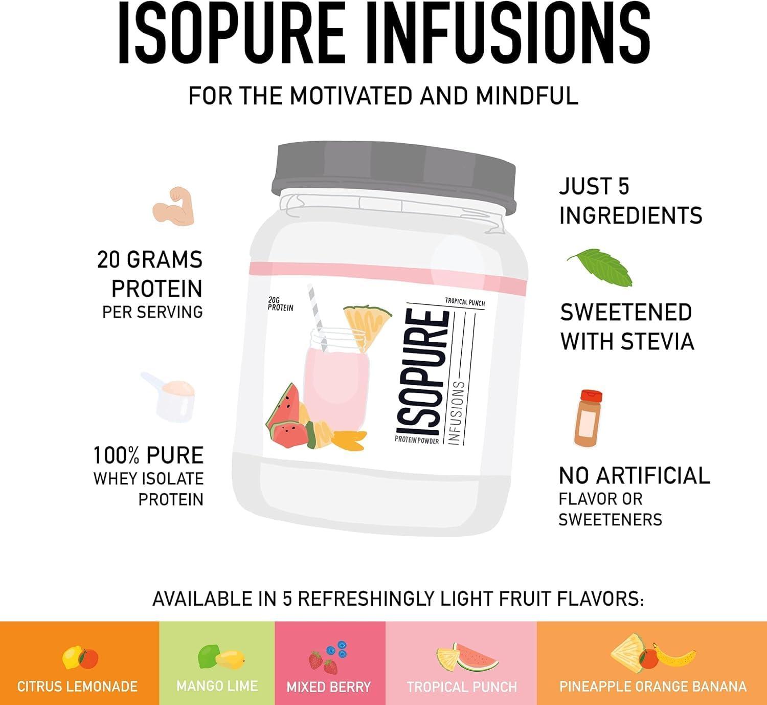 Isopure Infusions Protein Powder - Mixed Berry - 14.1oz