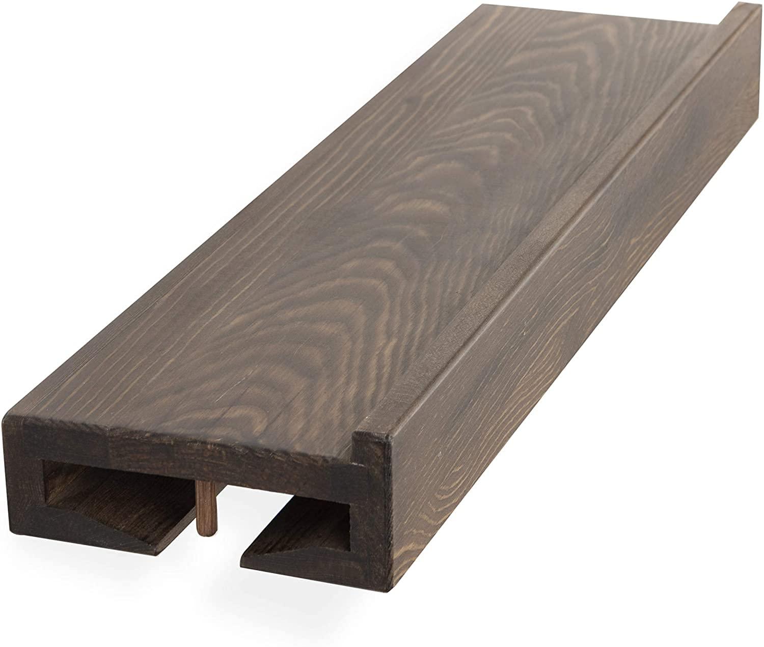 Rustic State Smith Wall Mounted Wood Floating Wine Bottle Rack with Glassware Holder Stemware Shelf Storage Organizer - Home, Kitchen, Dining Room Bar Décor - Walnut