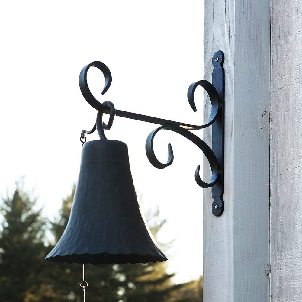 10" x 12" Steel All Purpose Traditional Style Bracket Black - ACHLA Designs: Includes Hanging Hardware, Scrollwork Design