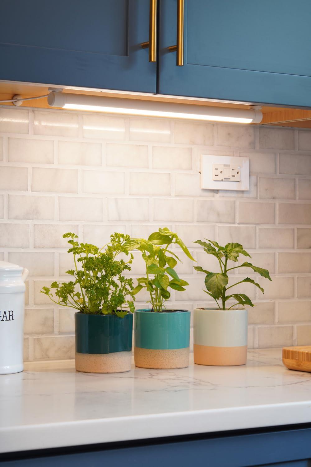 Soltech Solutions Grove™ LED Grow Light - Under-Cabinet/Shelving or Wall Mounted LED bar Light for Indoor houseplants and Herbs - Touch Control Power and dimming (White)