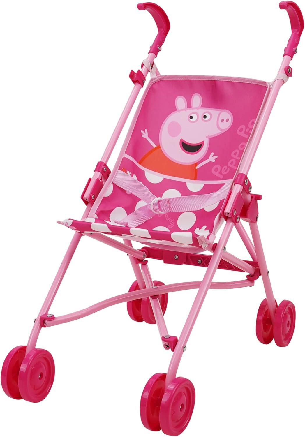 Peppa Pig: Doll Umbrella Stroller in Pink & White Dots
